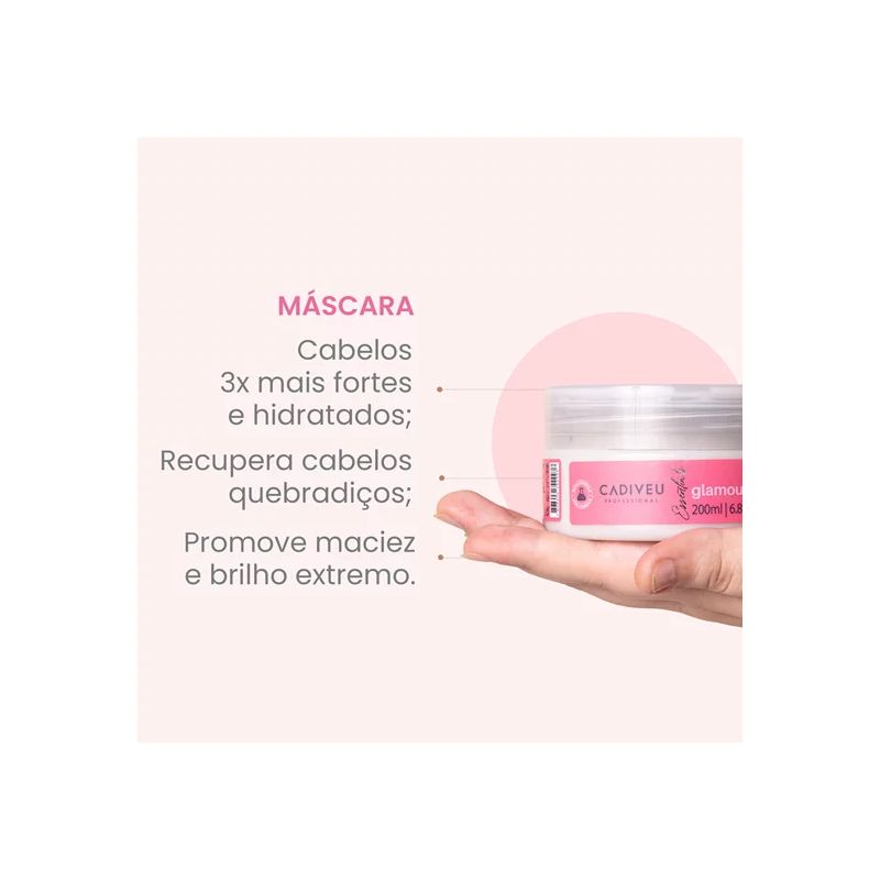 Cadiveu Glamour Ruby Máscara Glossy brilho instântaneo 200ml