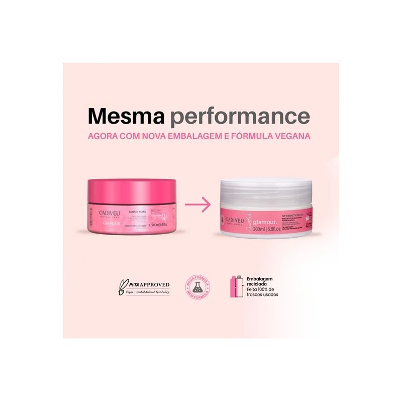 Cadiveu Glamour Ruby Máscara Glossy brilho instântaneo 200ml