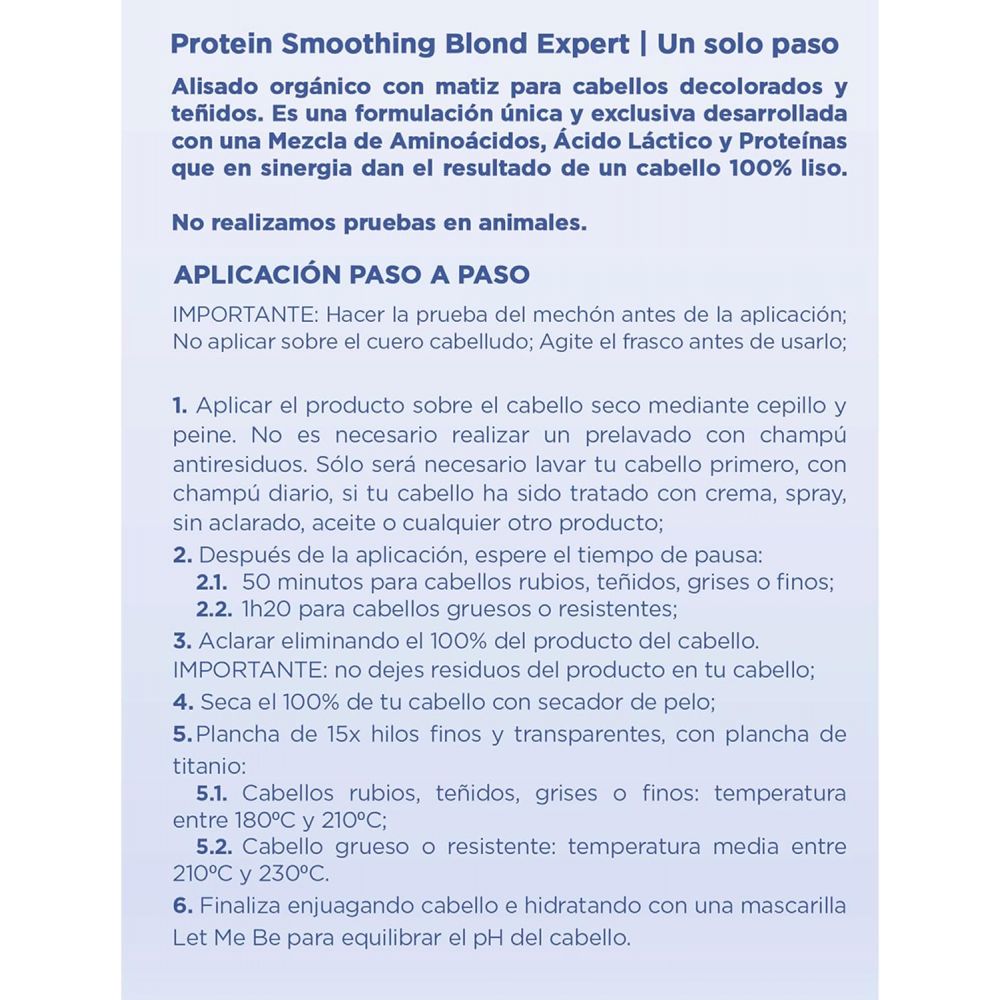 Let me be Alisamento de proteínas Loiras en un solo paso 500ml