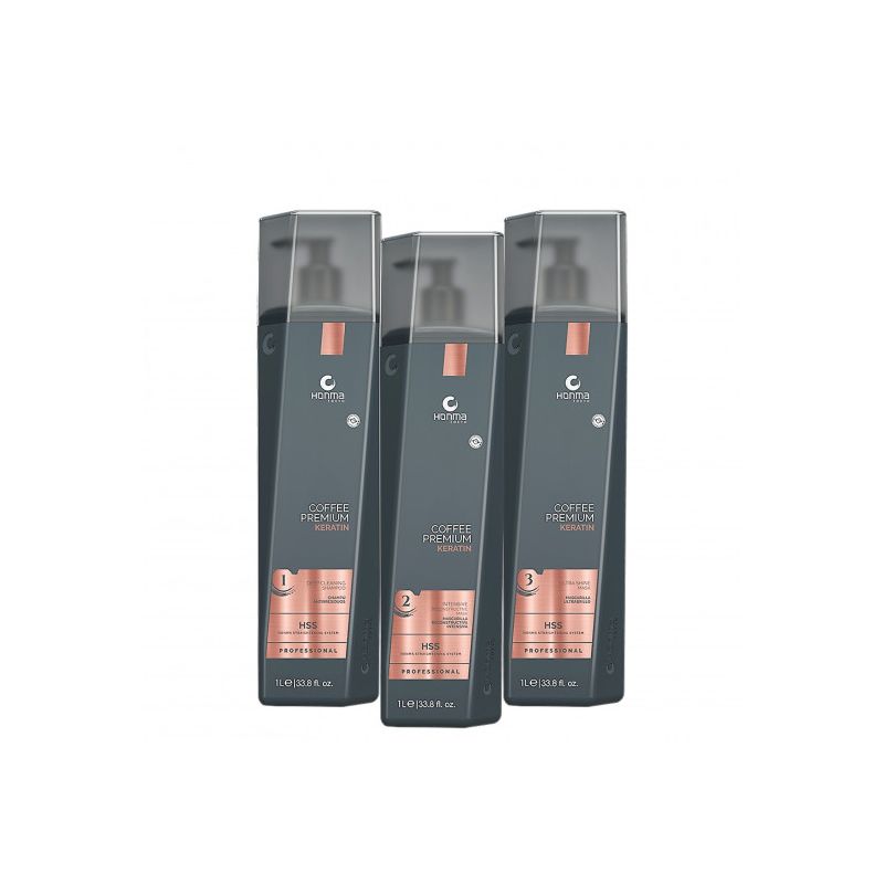 Coffee Premium Alisado Queratina Honma Tokyo Kit3 x 1l