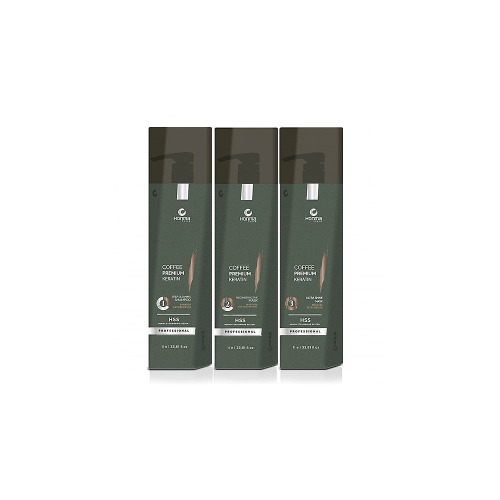 Coffee Premium Alisado Queratina Honma Tokyo Kit3 x 1l