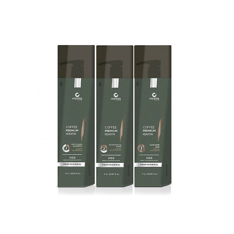 Coffee Premium Alisado Queratina Honma Tokyo Kit3 x 1l