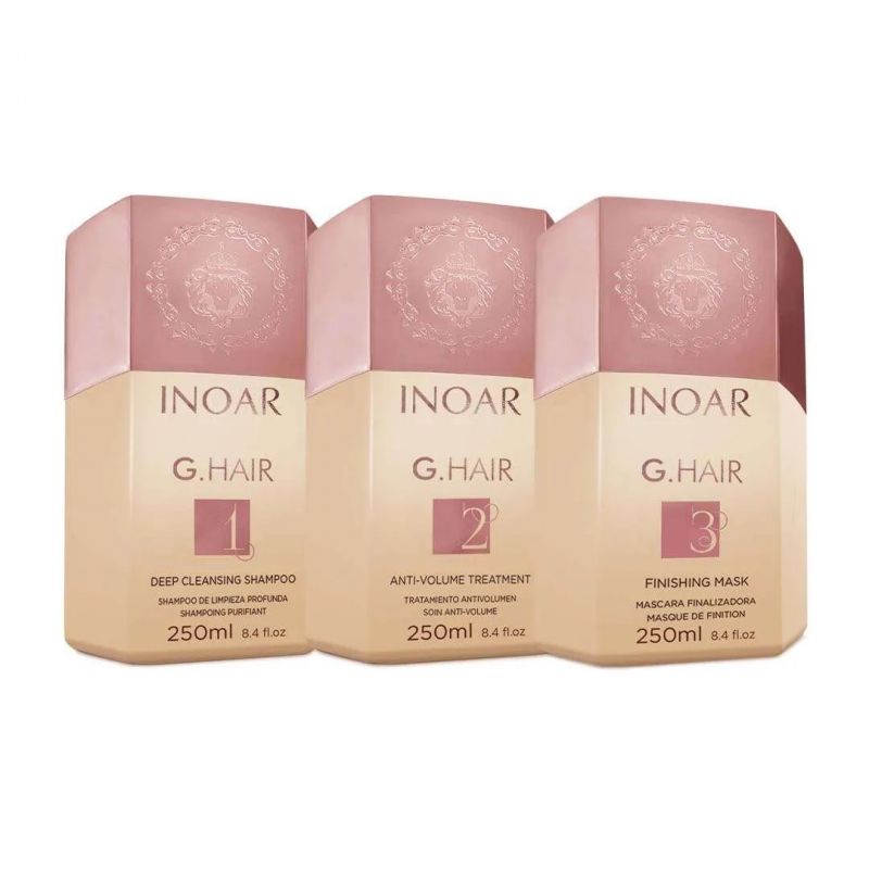 Pack Inoar G-Hair alisado brasileño con keratina 3x250ml