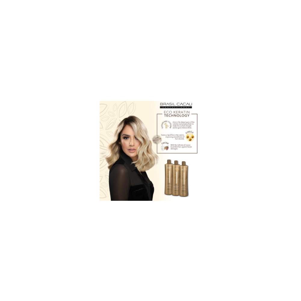 Pack alisado brasileño Brasil Cacau Eco Keratin 3x300ml
