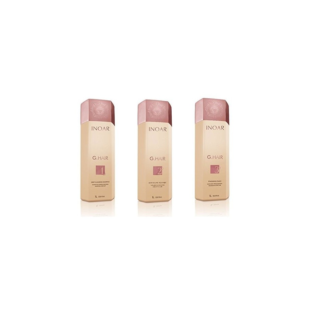 Pack Inoar alisado brasileño G-Hair con keratina 3x1L