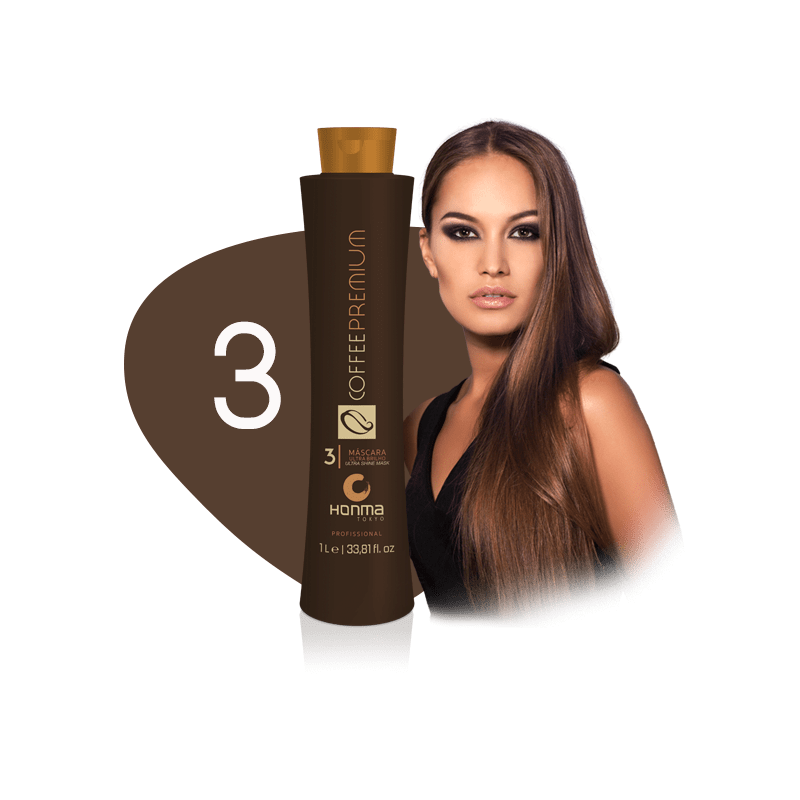 Coffee Premium Alisamento Queratina Honma Tokyo Passo 3 de 1 litro