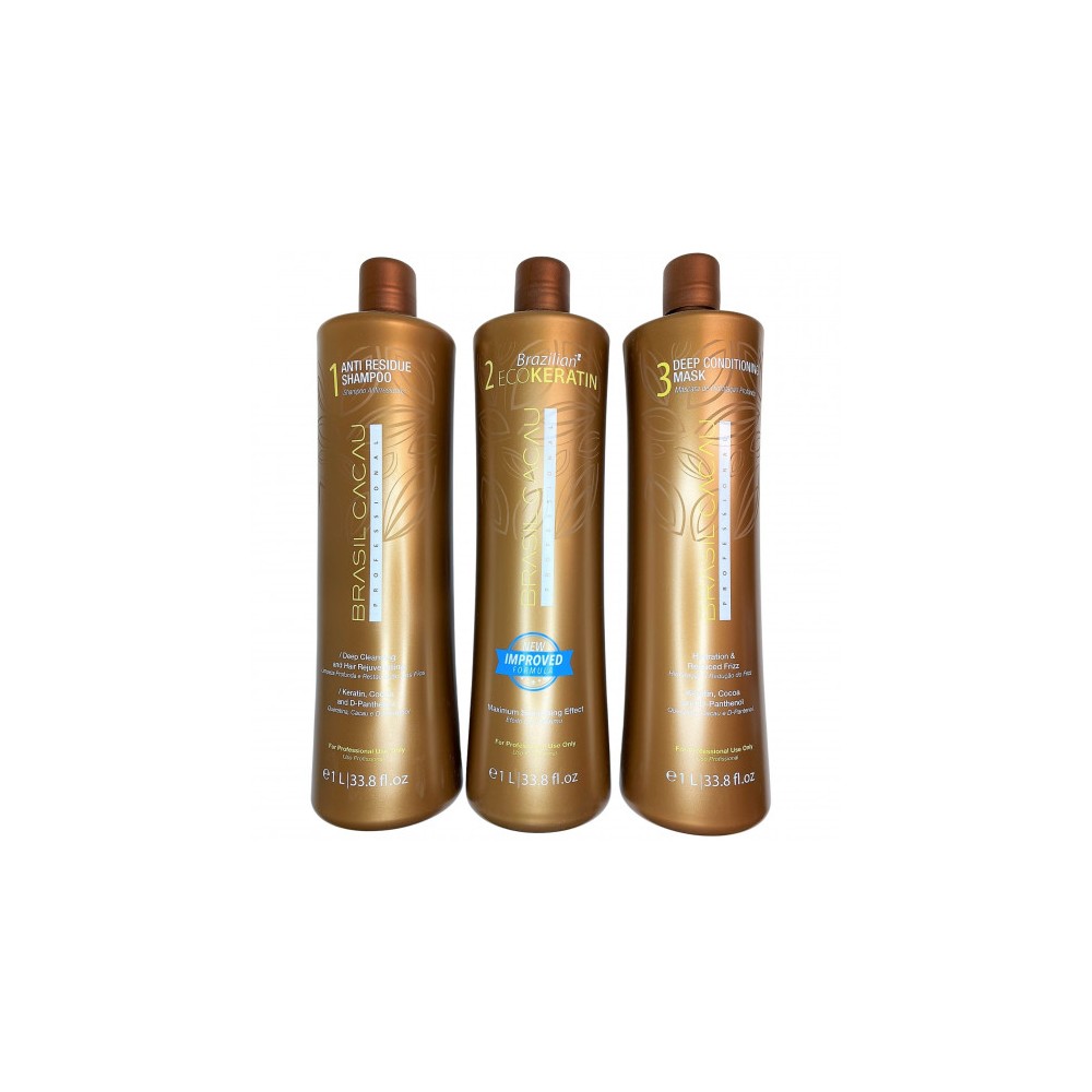 Pack alisado brasileño Brasil Cacau Eco Keratin 3x1L