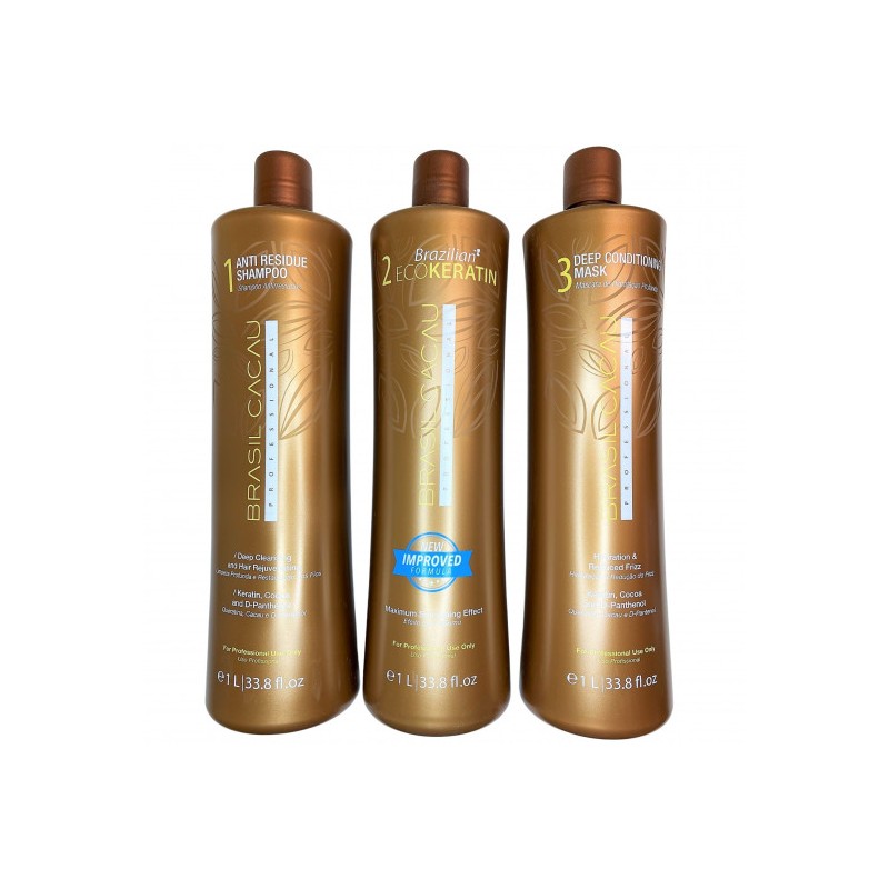 Pack alisado brasileño Brasil Cacau Eco Keratin 3x1L